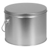 Platinum Solid Tall Round Tin Container with Handle Size 5S (1/2 gal)