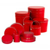 Red Solid Tall Round Tin Container Size 1QT 4 1/16" x 4 7/8" (24 pack)