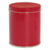 Red Solid Tall Round Tin Container Size 1QT