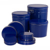 Blue Solid Round Tin Container Size 3C 8 1/8" x 3" (15 pack)
