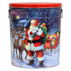 Santa with Reindeer Popcorn Tin Container with Handles Size 50T