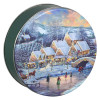 Christmas at Lamplight Village by Thomas Kinkade Studios Round Tin Container Size 3C