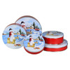 Snowman with Labs Round Tin Container Size 3C 8 1/8" x 3" (15 pack)