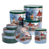 Dashing Through the Snow Round Tin Container Size 3C 8 1/8" x 3" (15 pack)