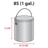 Size Diagram 8S (1 gal)