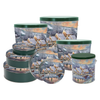 Christmas at Lamplight Village Tall Round Tin Container with Handle Size 8S (1 gal) 6 11/16" x 7 1/4" (12 pack)