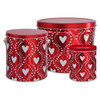 Red Hearts Tall Round Tin Container with Handle Size 8S (1 gal) 6 11/16" x 7 1/4" (12 pack)