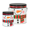 Snowman Tall Round Tin Container Size 1QT 4 1/16" x 4 7/8" (24 pack)