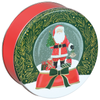 Christmas Snowglobe Round Tin Container Size 3C