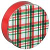 Cozy Winter Plaid Round Tin Container Size 2C