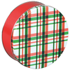 Cozy Winter Plaid Round Tin Container Size 3C