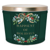 Happiest of Holidays Popcorn Tin Container Size 15T (2 gal)