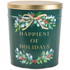 Happiest of Holidays Popcorn Tin Container Size 25T (3.5 gal)