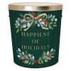 Happiest of Holidays Popcorn Tin Container with Handles Size 50T (6.5 gal)
