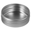 2 11/16" x 1" Diameter (2 oz.) Screw Top Platinum Seamless Aluminum Tin Body