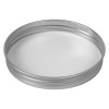 3 1/8" x 2" Diameter (6.67 oz.) Screw Top Platinum Seamless Aluminum Tin Lid