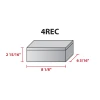 White Solid Rectangle Tin Container Size 4REC 6 3/16" x 8 1/8" x 2 15/16" (12 pack)