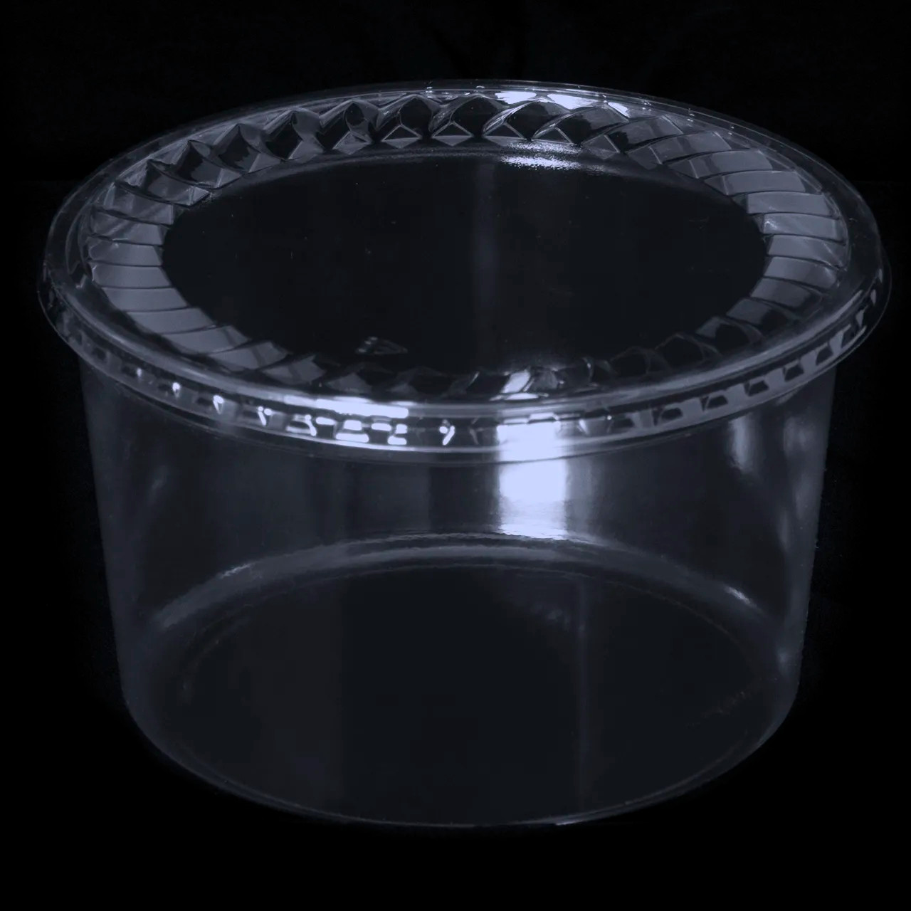 10 96 oz Clear Round Tubs PUNCHED