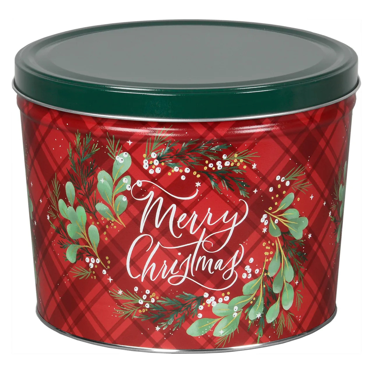 Christmas Plaid Popcorn Tin Collection