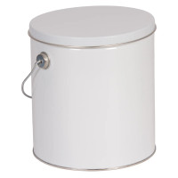 Solid White Tall Round Tin Container
