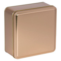 Square Gold Tin Container Square Gold Tin Container