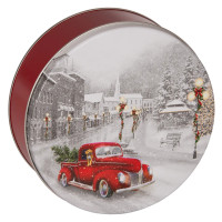 Snowy Drive Round Tin Container Size 2C Snowy Drive Round Tin Container Size 2C