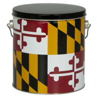 Maryland Flag Tall Round Tin Container Size 8S