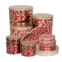 Golden Swirls Popcorn Tin Container Size 15T (2 gal) 10 1/4" x 7 13/16" (12 pack)