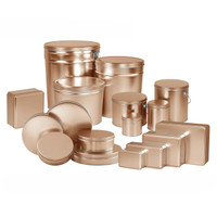 Gold Solid Rectangle Tin Container Size 4REC 6 3/16" x 8 1/8" x 2 15/16" (12 pack)