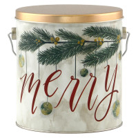Very Merry Tall Round Tin Container
