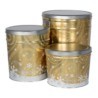 Swirling Snow Popcorn Tin Container Size 15T (2 gal) 10 1/4" x 7 13/16" (12 pack)