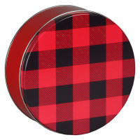 Buffalo Plaid Round Tin Container Buffalo Plaid Round Tin Container
