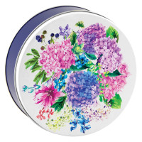 Hydrangeas Round Tin Container Size 2C