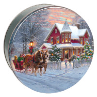 Dashing Through the Snow Round Tin Container Size 2C Dashing Through the Snow Round Tin Container Size 2C