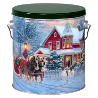 Dashing Through the Snow Tall Round Tin Container