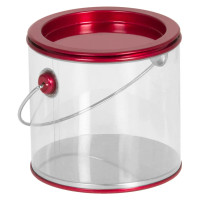 Red Clear Plastic Mini Pail Red Clear Plastic Mini Pail
