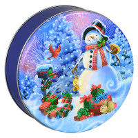 Classic Snowman Round Tin Container Size 5C Classic Snowman Round Tin Container Size 5C