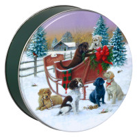 Sleigh Ride Round Tin Container Size 3C Sleigh Ride Round Tin Container Size 3C