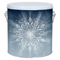 First Snow Tall Round Tin Container with Handle Size 8S First Snow Tall Round Tin Container with Handle Size 8S