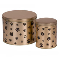Paw Prints Tall Round Tin Container Size 5S (1/2 gal) 6 11/16" x 5 1/4" (12 pack)