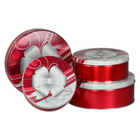 Bow-Dacious Round Tin Container Size 5C 9 7/8" x 3 1/2" (12 pack)