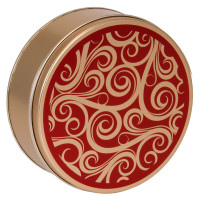 Golden Swirls Round Tin Container Size 5C Golden Swirls Round Tin Container Size 5C