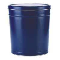 Blue Solid Popcorn Tin Container with Handles Size 50T Blue Solid Popcorn Tin Container with Handles Size 50T
