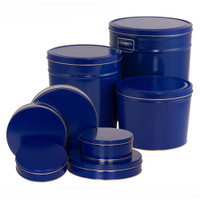 Blue Solid Round Tin Container Size 115 9 7/8" x 1 15/16" (20 pack)