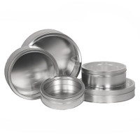 Platinum Solid Round Window Tin Container Size 115 9 7/8" x 1 15/16" (20 pack)