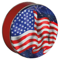 Star Spangled Round Tin Container Size 1S