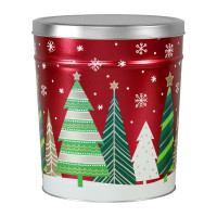 Holiday Trees Popcorn Tin Container Size 25T Holiday Trees Popcorn Tin Container Size 25T