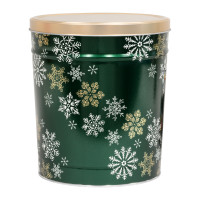 Emerald Snowfall Popcorn Tin Container with Handles Size 50T Emerald Snowfall Popcorn Tin Container with Handles Size 50T