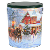 Dashing Through the Snow Popcorn Tin Container with Handles Size 50T Dashing Through the Snow Popcorn Tin Container with Handles Size 50T