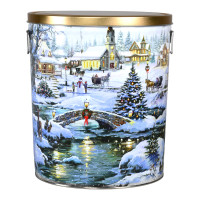 Icy Lights Popcorn Tin Container with Handles Size 50T Icy Lights Popcorn Tin Container with Handles Size 50T